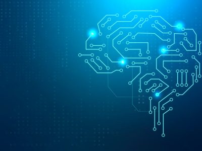AI technology brain background digital transformation concept